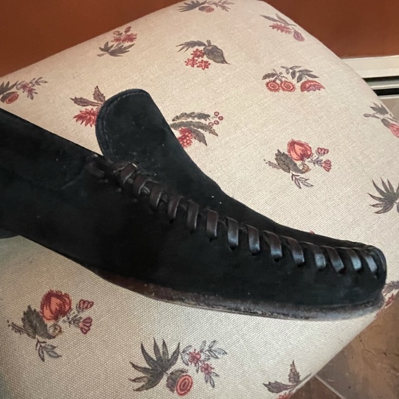 Salvatore Ferragamo Black Suede Calf Loafers sz5 1/2 - Picture 3 of 12